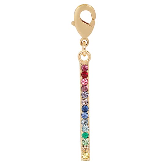 Gold Rainbow Bar Austrian Crystal Charm by Bead Landing™
